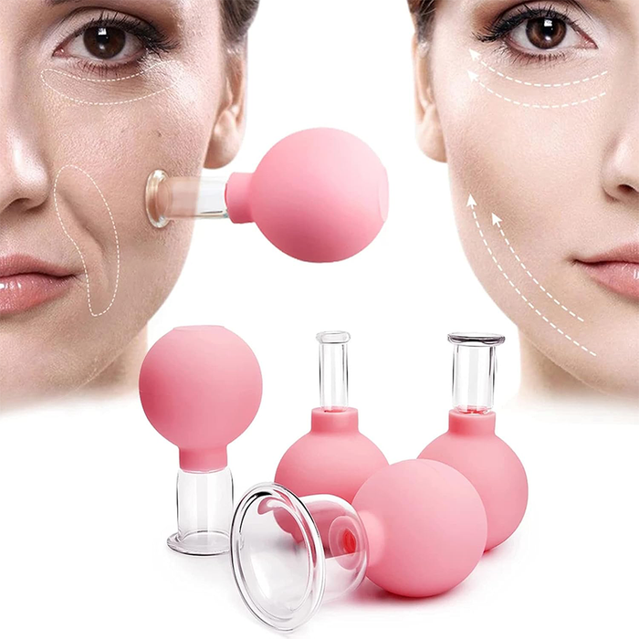 Coppette in Silicone e Vetro per Massaggio e Terapia 4 Pezzi