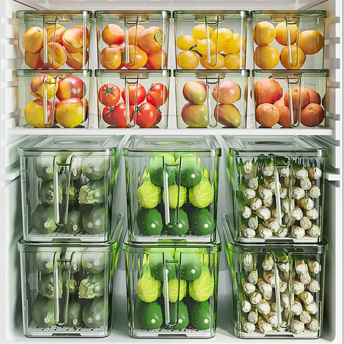 Contenedor organizador transparente con temporizador de frescura