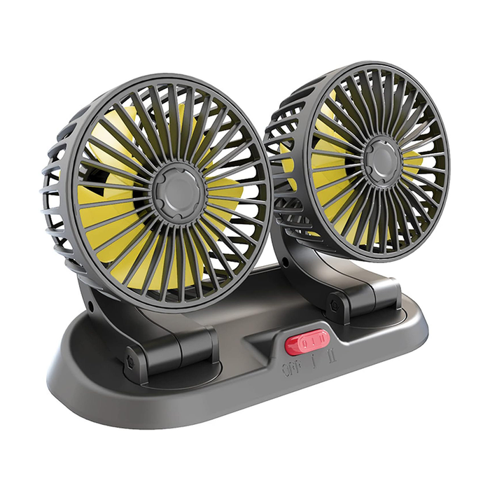 Ventilatore per Auto a Doppia Testa con Rotazione 360°