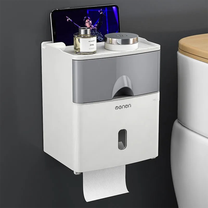Dispensador de papel higiénico de pared 2 en 1
