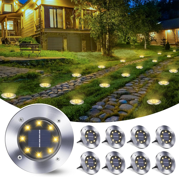Faretti LED Solari Segnapassi per Giardino Set da 8