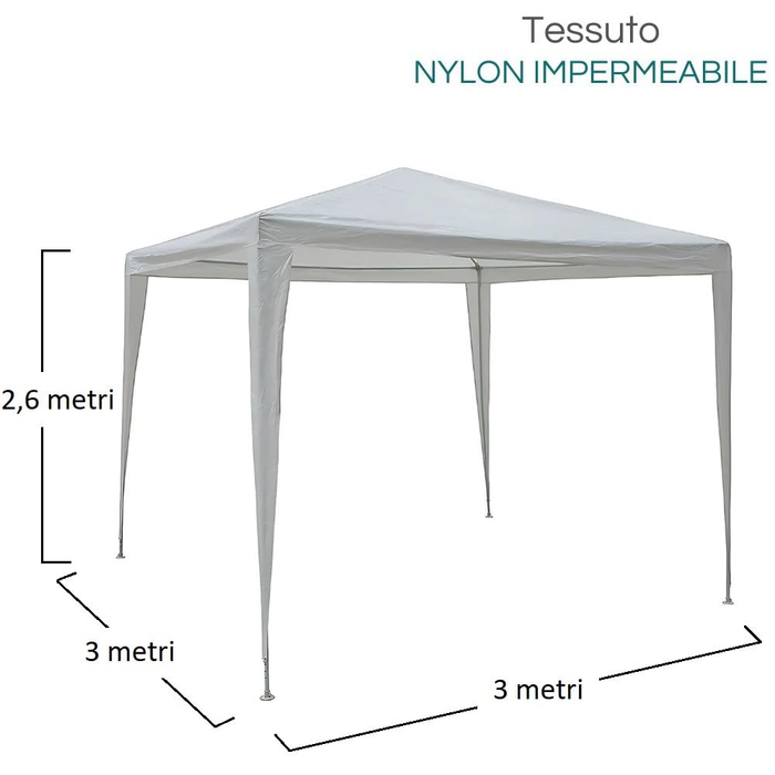 Gazebo impermeable con estructura de metal