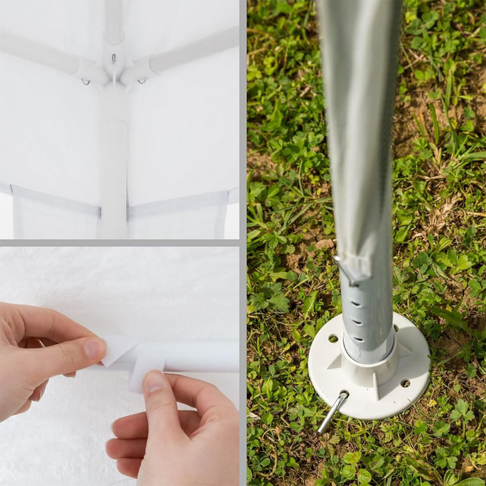 Gazebo impermeable con estructura de metal