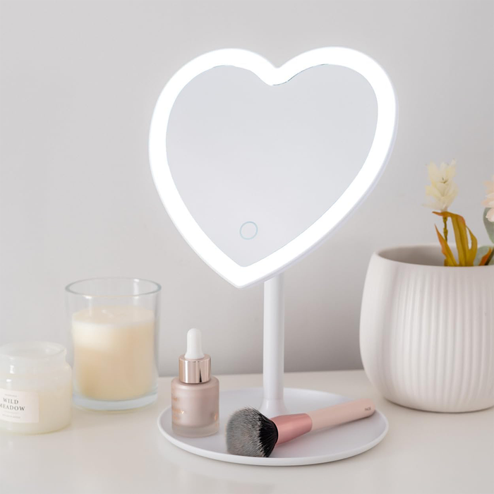 Specchio Trucco Cuore Con Luce LED Regolabile