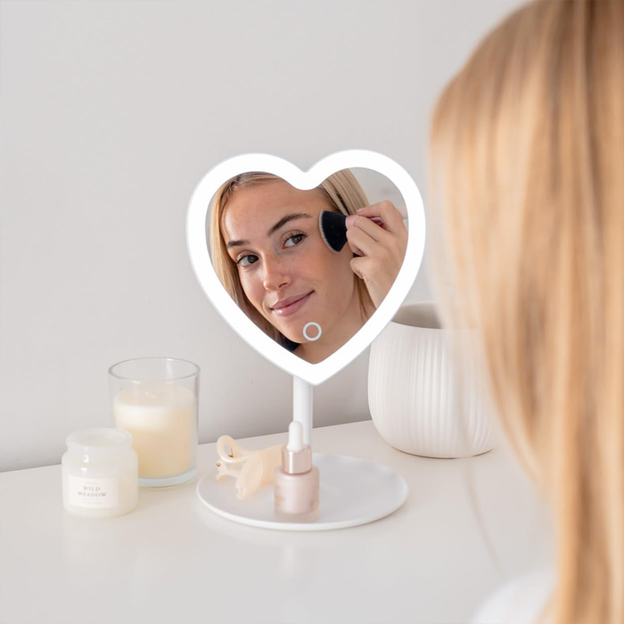 Specchio Trucco Cuore Con Luce LED Regolabile