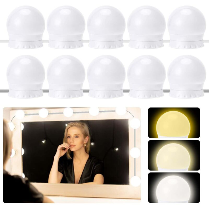 Lampade LED Hollywood per Specchio Trucco con 3 Colori Dimmerabili USB