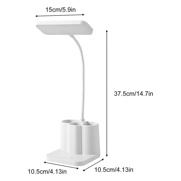 Lampada da Scrivania LED con Porta Penne e Luce Regolabile