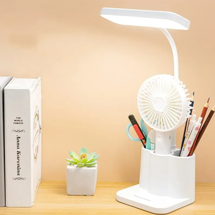 Lampada da Scrivania LED con Porta Penne e Luce Regolabile