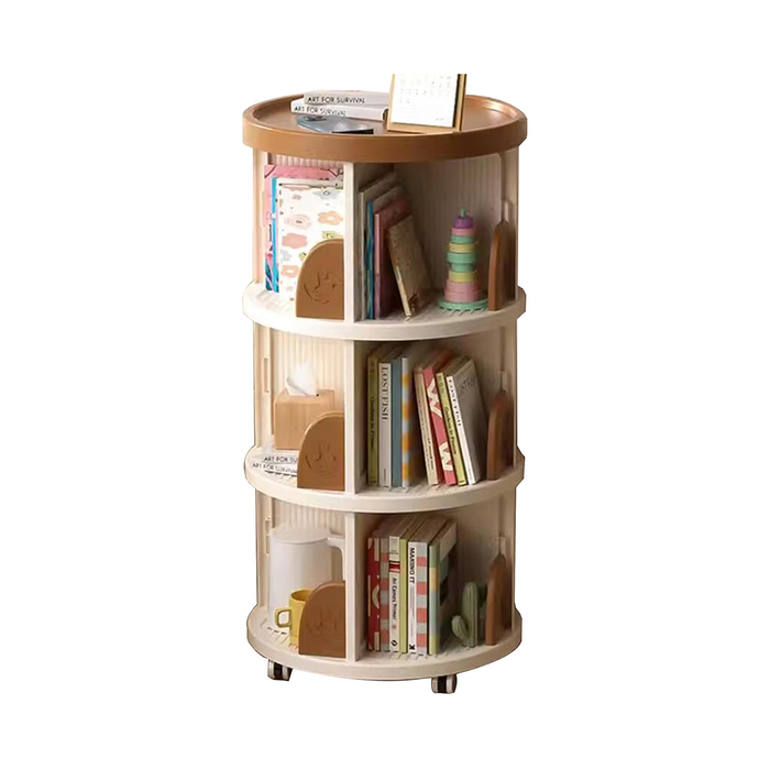 Libreria Angolare Girevole con Ruote