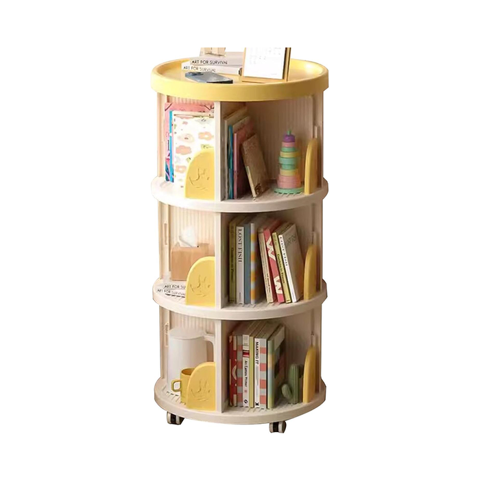 Libreria Angolare Girevole con Ruote