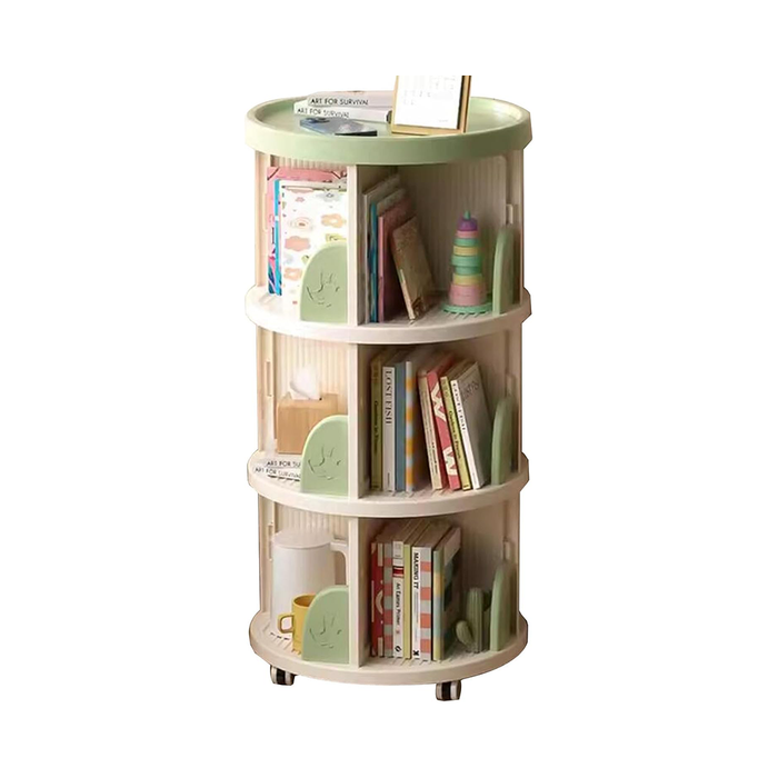 Libreria Angolare Girevole con Ruote