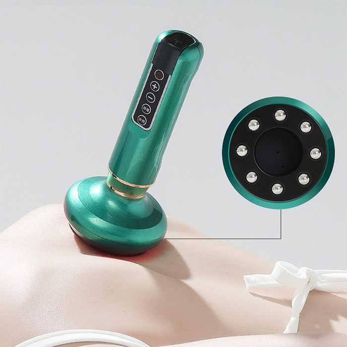Massaggiatore Intelligente per Terapia a Coppettazione Elettrica 3 in 1 con Calore e Aspirazione Regolabile