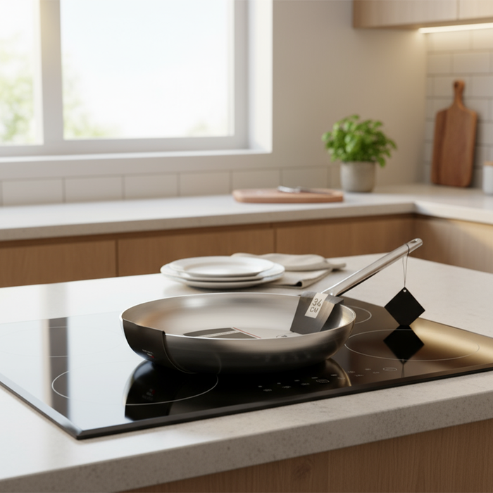 Padella in Acciaio Antiaderente con Manico Ergonomico