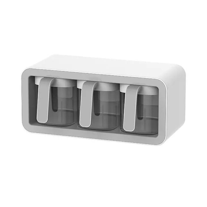 Estante de especias de pared con contenedores