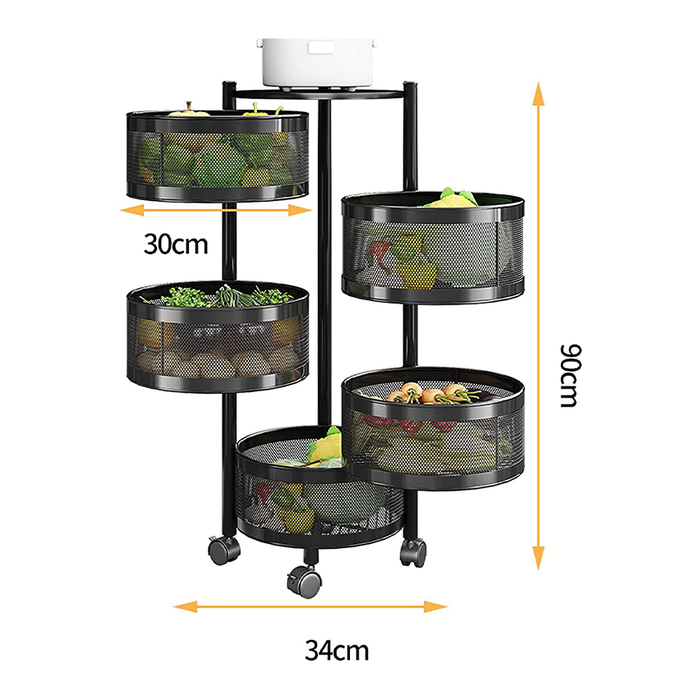 Scaffale Girevole da Cucina a 5 Livelli
