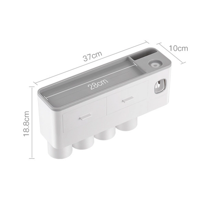 Portaspazzolino da Parete Magnetico con Dispenser Dentifricio