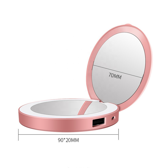 Specchio da Trucco LED Portatile con Powerbank 3000mAh