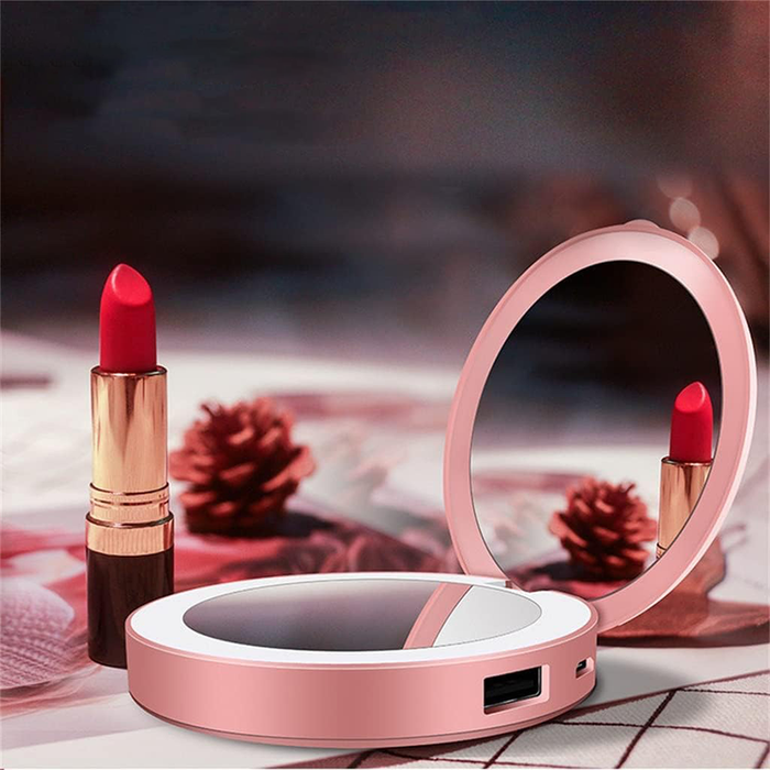 Specchio da Trucco LED Portatile con Powerbank 3000mAh
