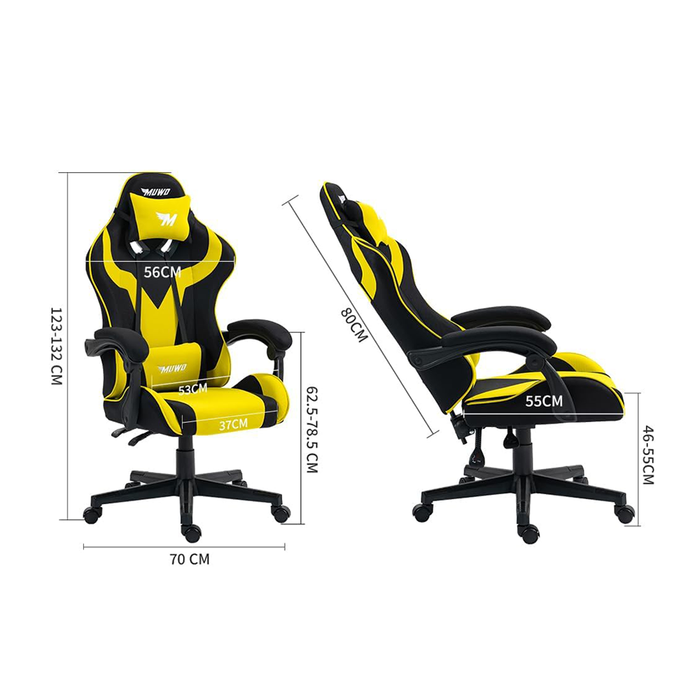 Sedia da Gaming Ergonomica con Seduta Regolabile e Schienale Rimovibile