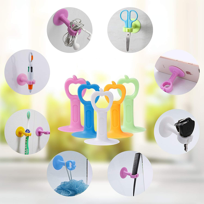 Set da 4 Fermaporta in Silicone con Ventosa Multifunzione