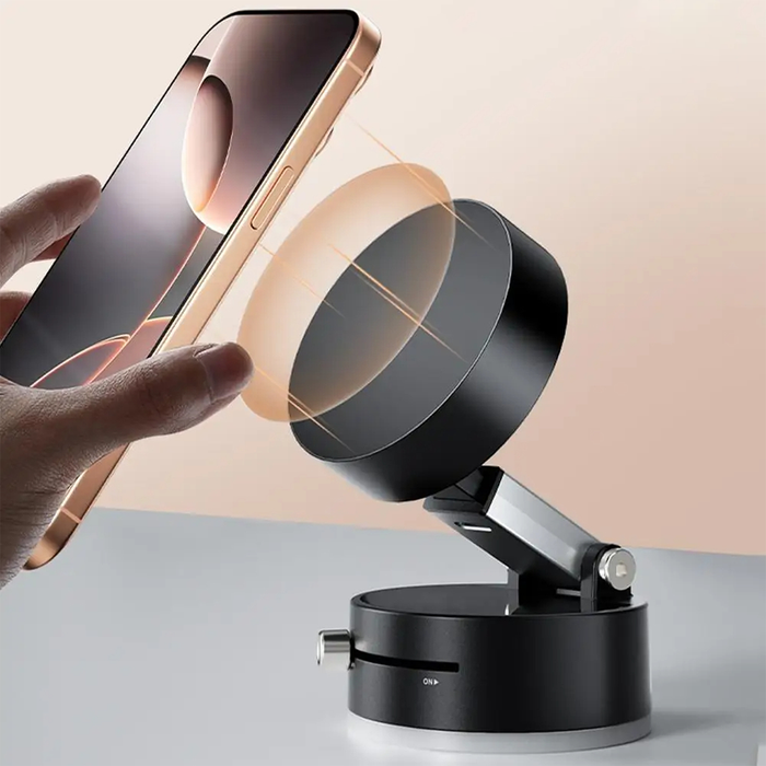 Supporto Smartphone Magnetico a Ventosa con Sistema Vacuum Lock