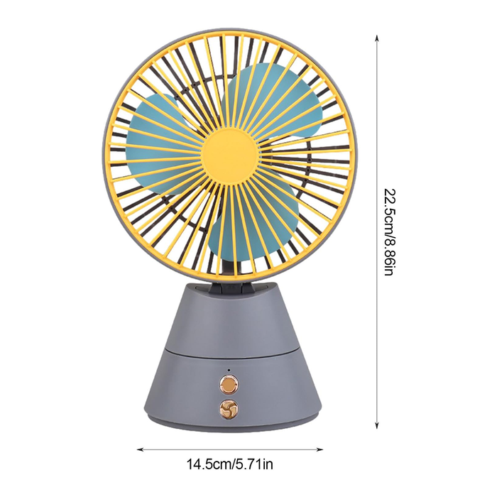 Ventilatore da Tavolo Ricaricabile USB con Luce Notturna