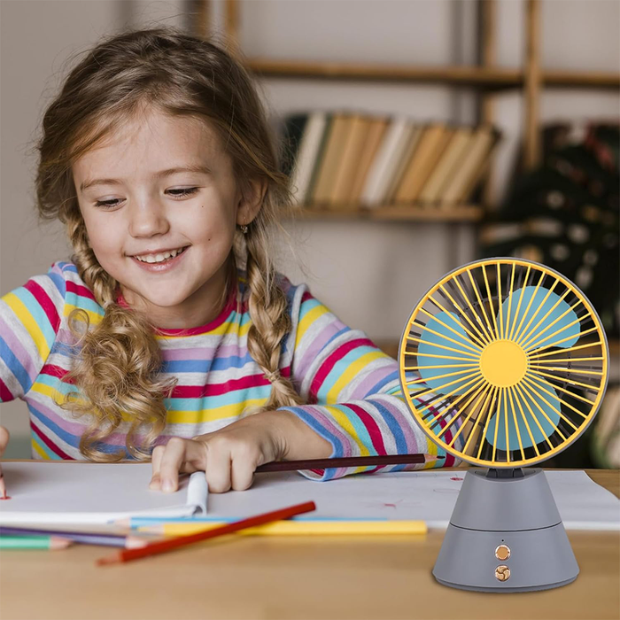Ventilatore da Tavolo Ricaricabile USB con Luce Notturna