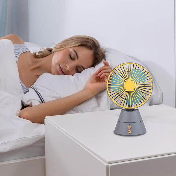 Ventilatore da Tavolo Ricaricabile USB con Luce Notturna