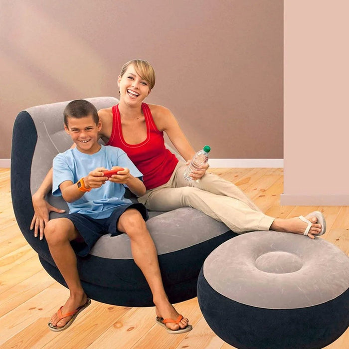 Sillón hinchable con reposapiés Avenli Deluxe