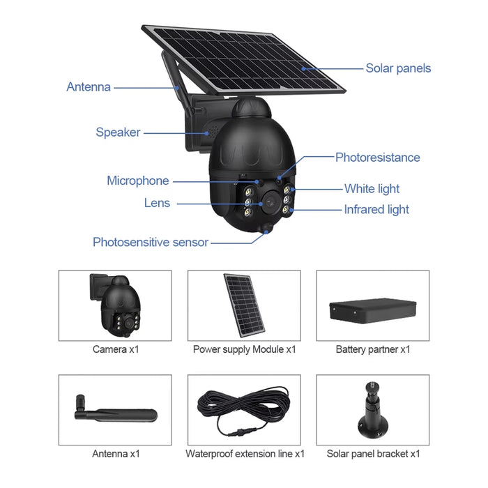 Cámara solar inalámbrica para exteriores