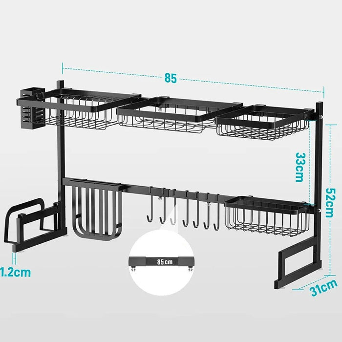 Escurreplatos de Encimera de Acero Inoxidable de 2 Niveles Easy Kitchen