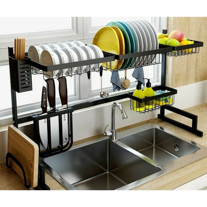 Escurreplatos de Encimera de Acero Inoxidable de 2 Niveles Easy Kitchen