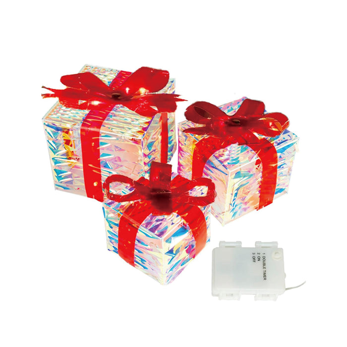 Set de 3 cajas luminosas de regalo "Magia de Navidad