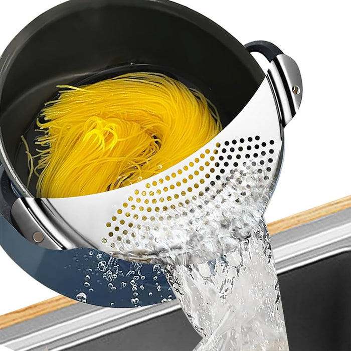 Scolapasta da Bordo Pentola Ø 33 cm in Acciaio Inox