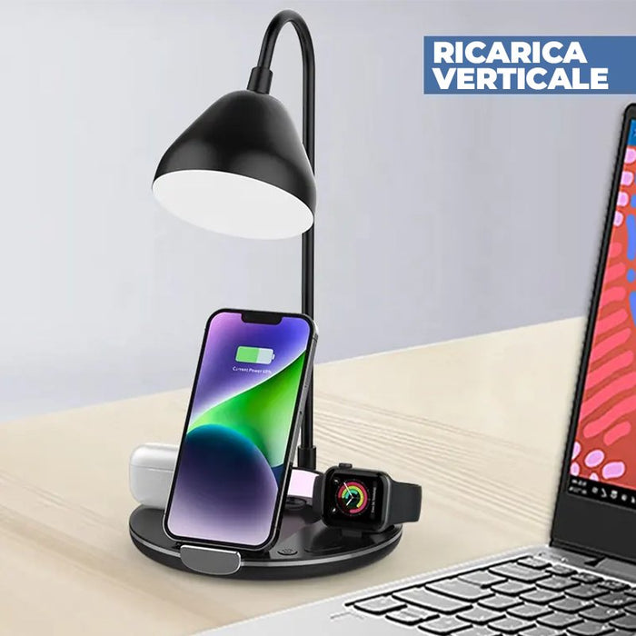 LuminaCharge - Lámpara de mesa plegable con cargador inalámbrico