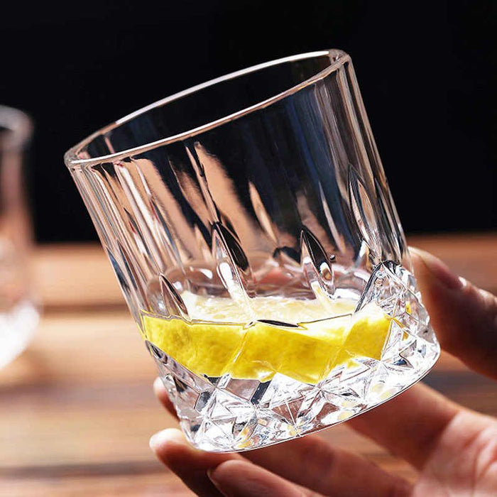 Copas de Whisky de cristal grabado, Juego de 4, Elegancia clásica