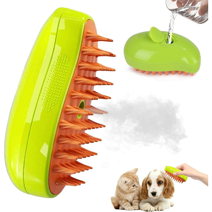 Cepillo de Vapor Recargable para Perros y Gatos, Limpieza y Relajación en un Solo Paso