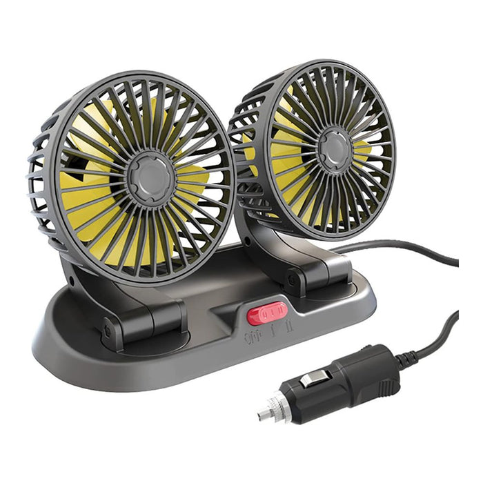 Ventilatore per Auto a Doppia Testa con Rotazione 360°